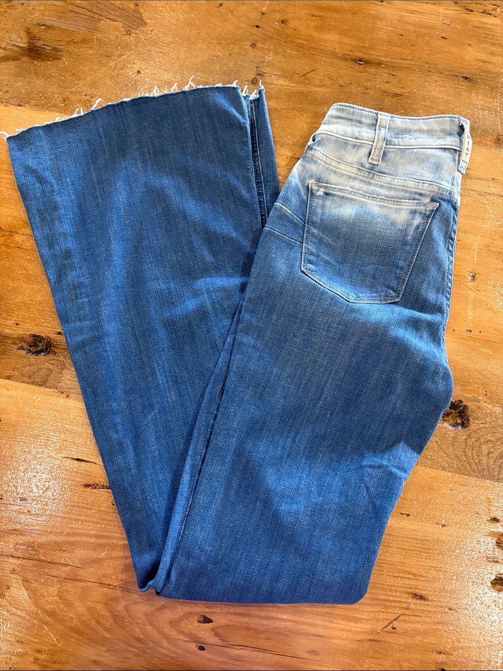Ariat Blue Wide Leg Jeans with Subtle Fading